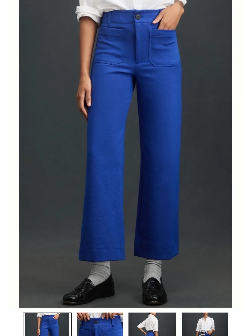 Anthropologie Maeve Colette Knit High-Rise Wide-Leg Cropped Pants